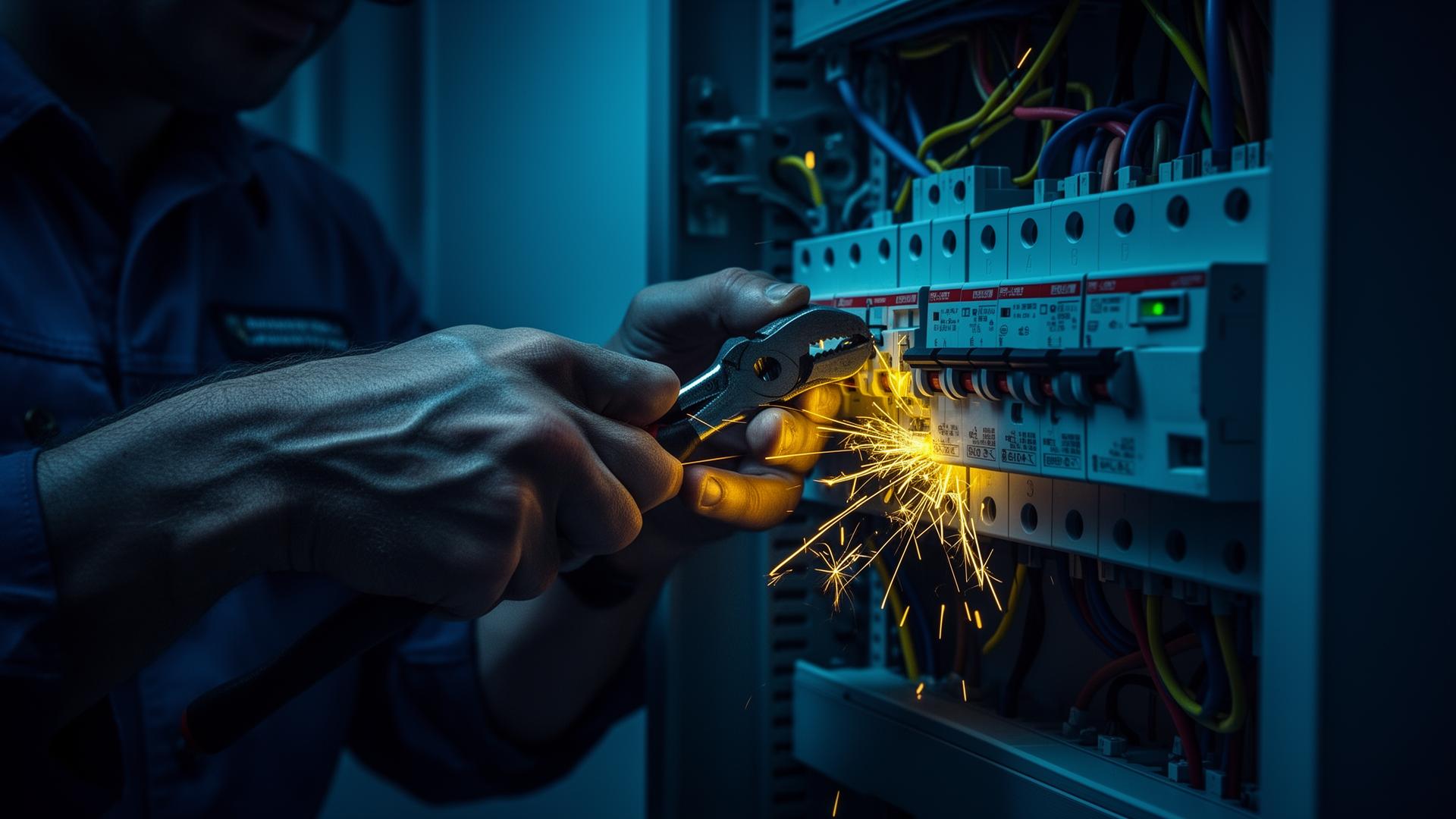 Elektriker bei der Arbeit